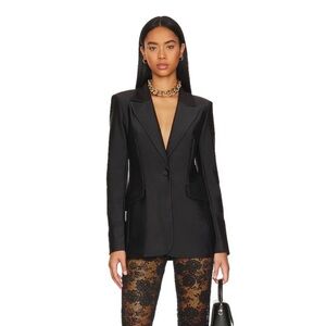 GOOD AMERICAN Classic Black Disco Scuba Sculpted Blazer Like New